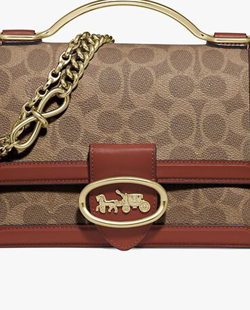 COACH - Túi xách tay nắp gập hình hộp chữ nhật Riley 22