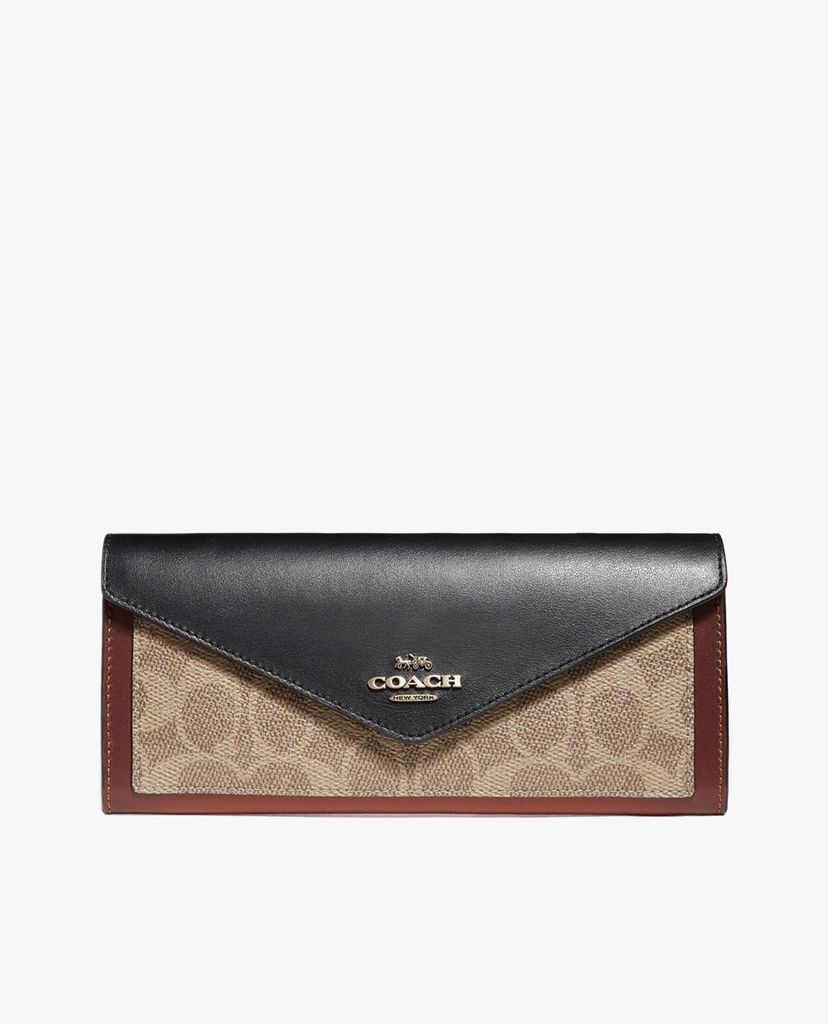 COACH - Ví cầm tay nữ Colorblock Signature Canvas