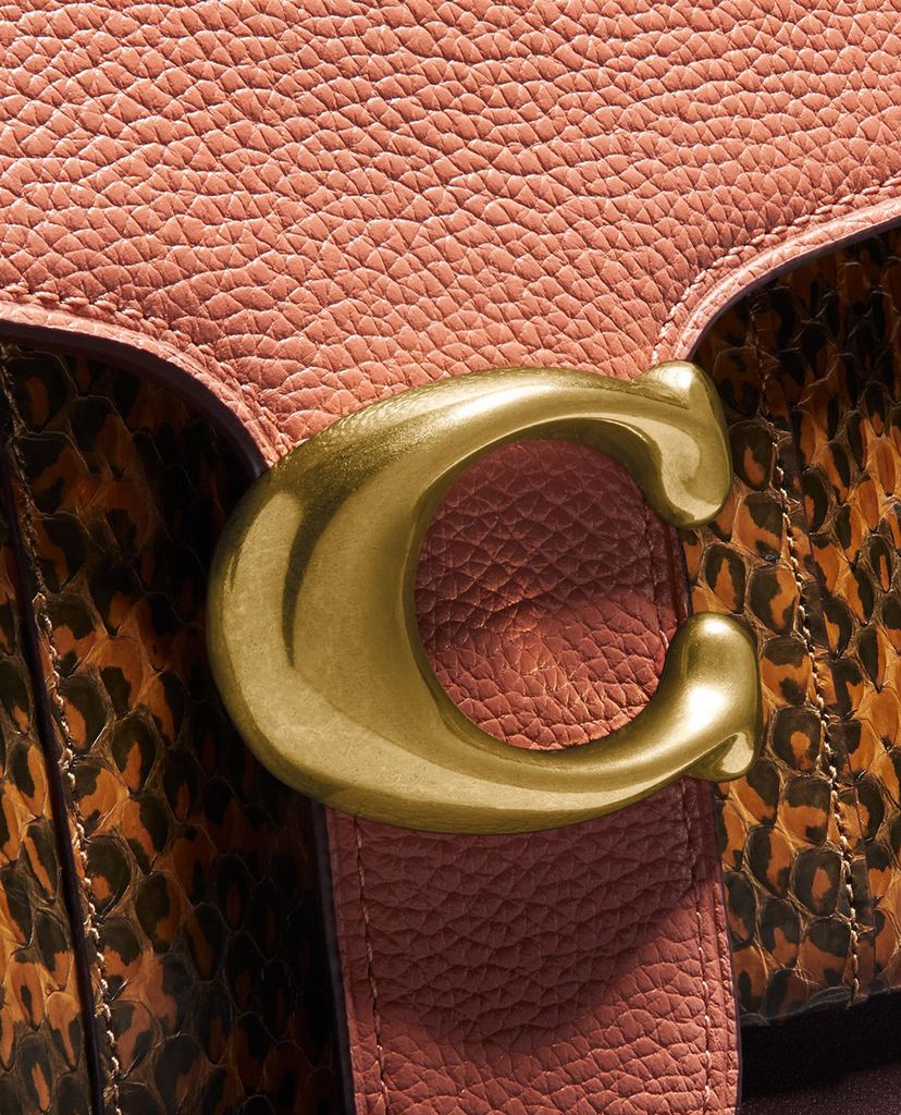 COACH - Túi xách tay nữ nắp gập da rắn Tabby Colorblock