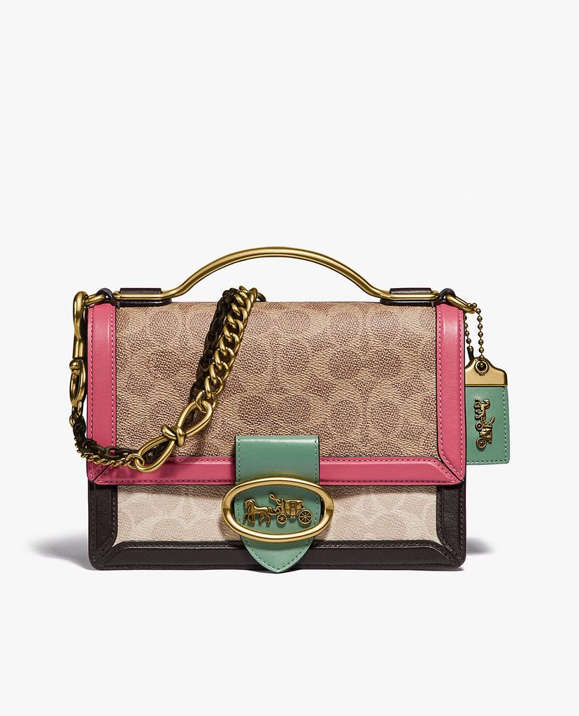 COACH - Túi xách tay chữ nhật nắp gập Riley Blocked