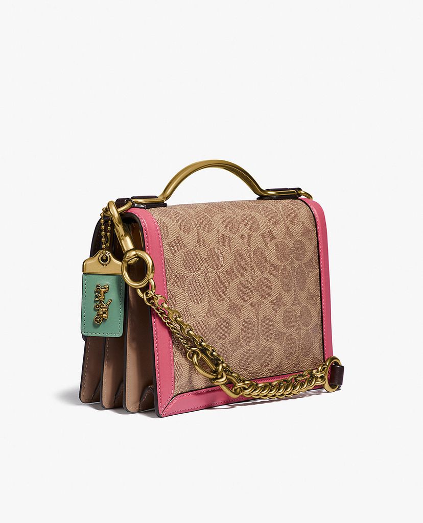 COACH - Túi xách tay chữ nhật nắp gập Riley Blocked