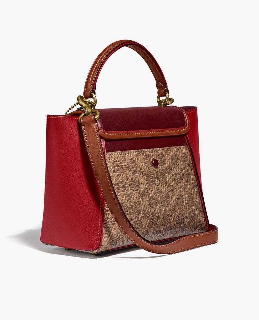 COACH - Túi xách tay nữ hình thang Courier Carryall In Colorblock