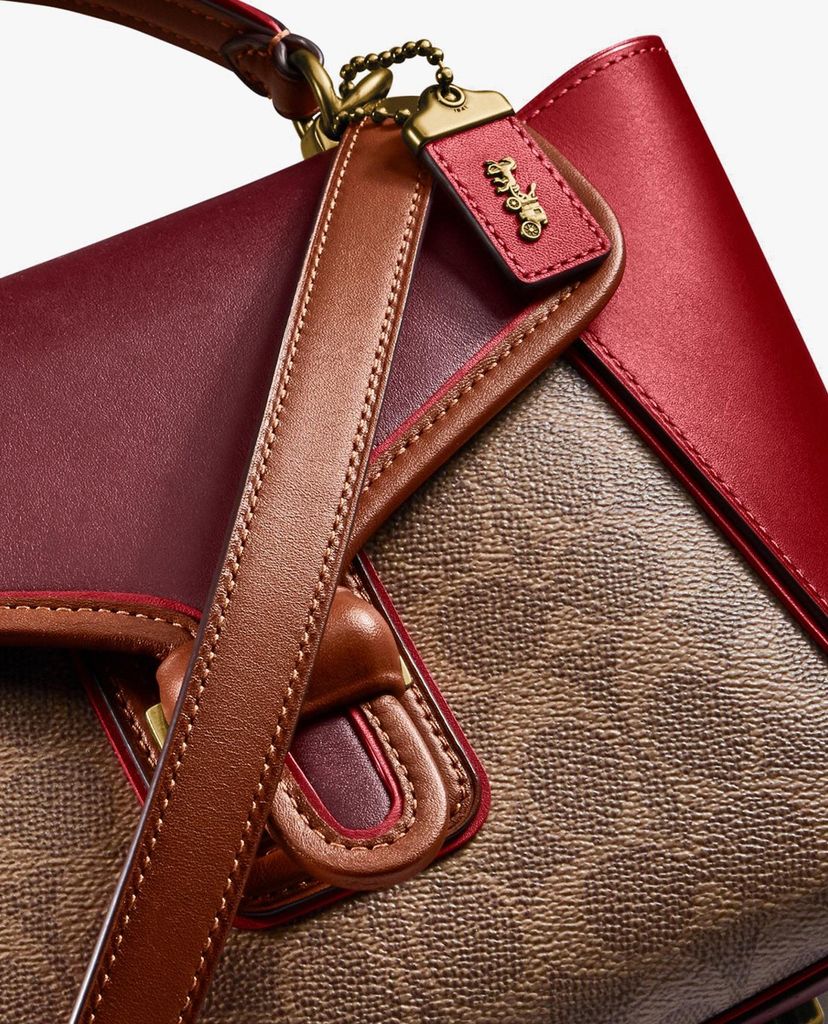 COACH - Túi xách tay nữ hình thang Courier Carryall In Colorblock