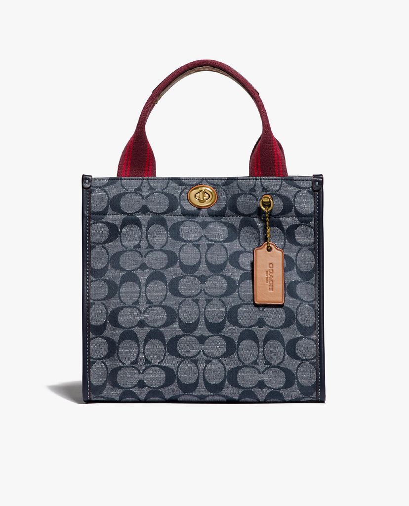 COACH - Túi tote nữ phom vuông 22 In Signature Chambray