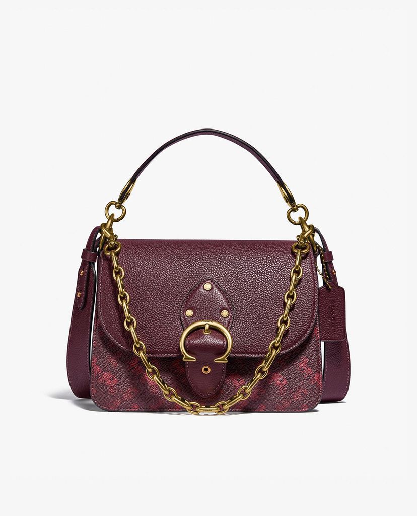 COACH - Túi đeo vai nữ chữ nhật Beat With Horse & Carriage Print