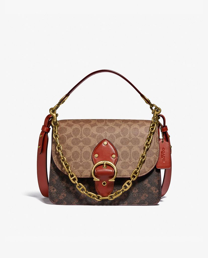 COACH - Túi đeo vai nữ chữ nhật Beat With Horse & Carriage Print
