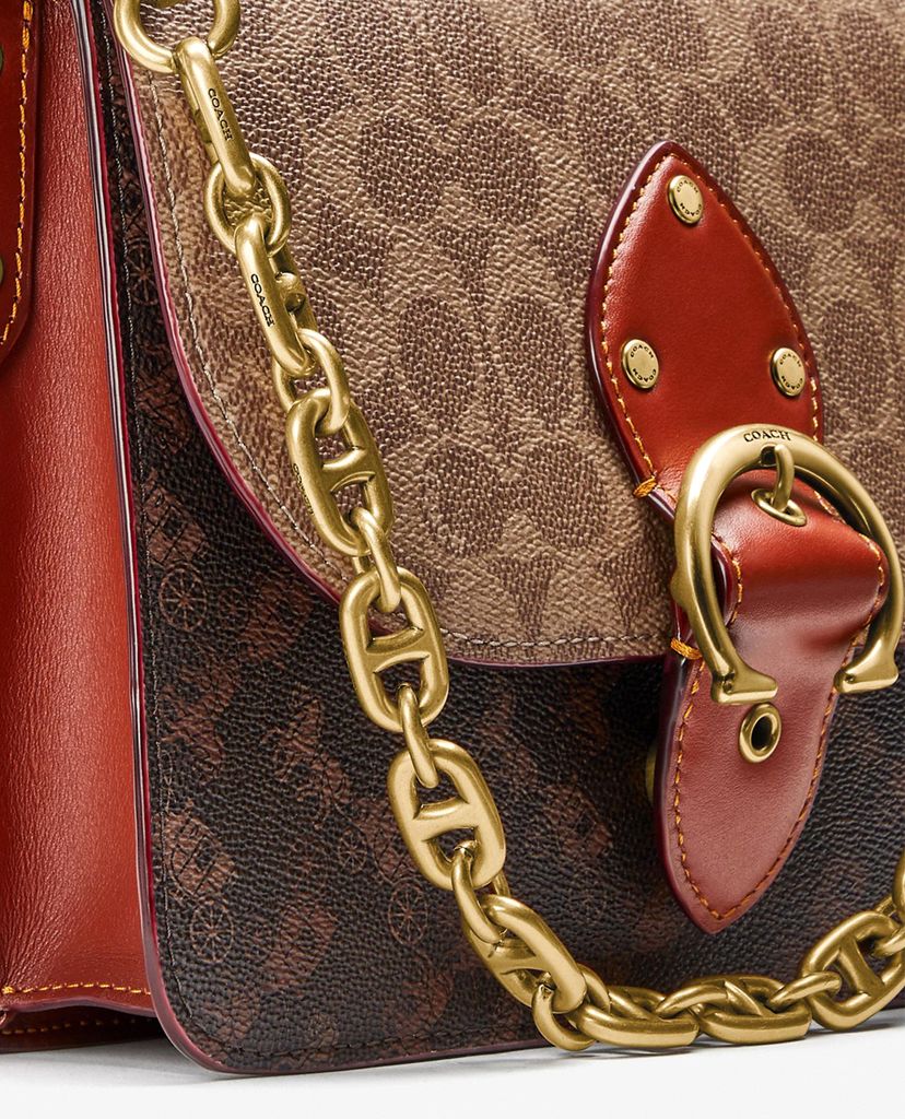 COACH - Túi đeo vai nữ chữ nhật Beat With Horse & Carriage Print