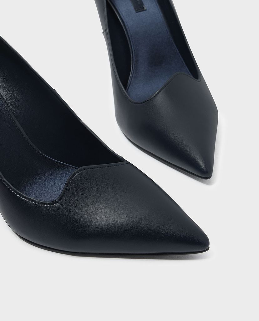CHARLES & KEITH - Giày cao gót mũi nhọn Asymmetrical Topline Pumps