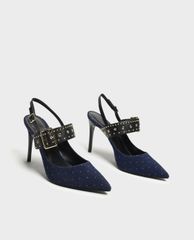 CHARLES & KEITH - Giày cao gót mũi nhọn đính hạt Studded