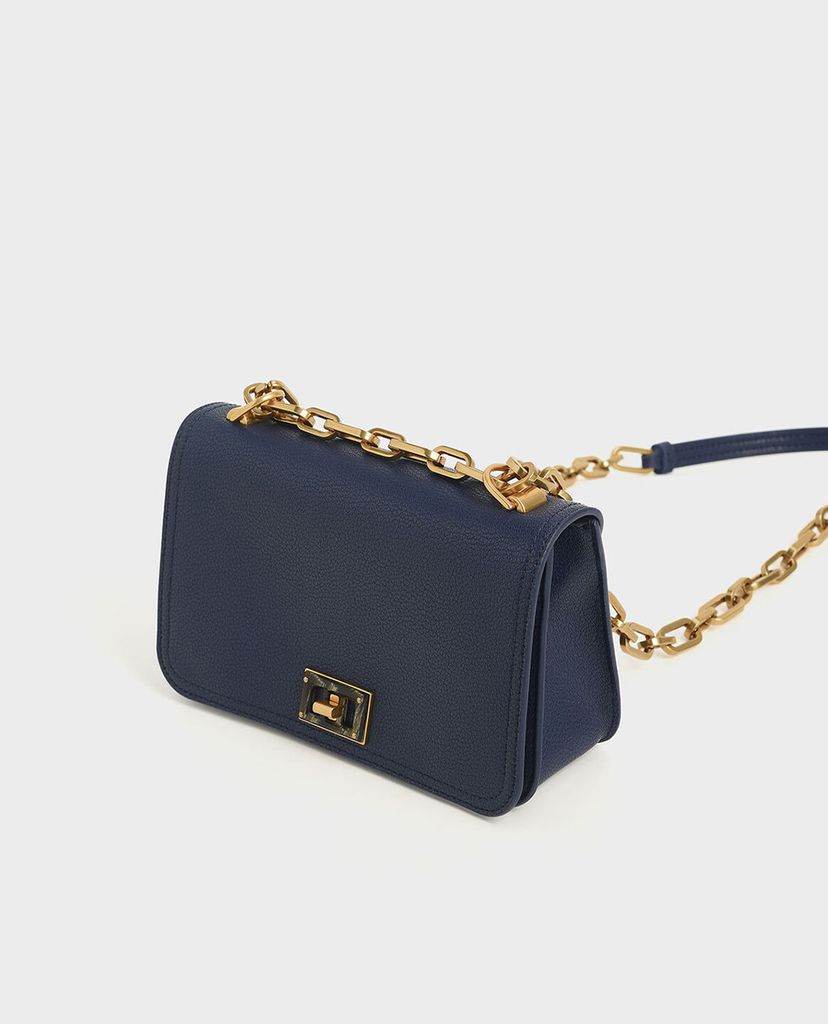 CHARLES & KEITH - Túi đeo chéo chữ nhật Chain Handle Crossbody