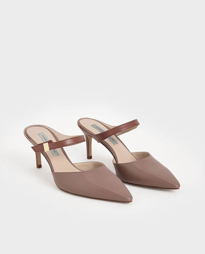 CHARLES & KEITH - Giày cao gót mũi nhọn hở gót hiện đại