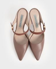 CHARLES & KEITH - Giày cao gót mũi nhọn hở gót hiện đại