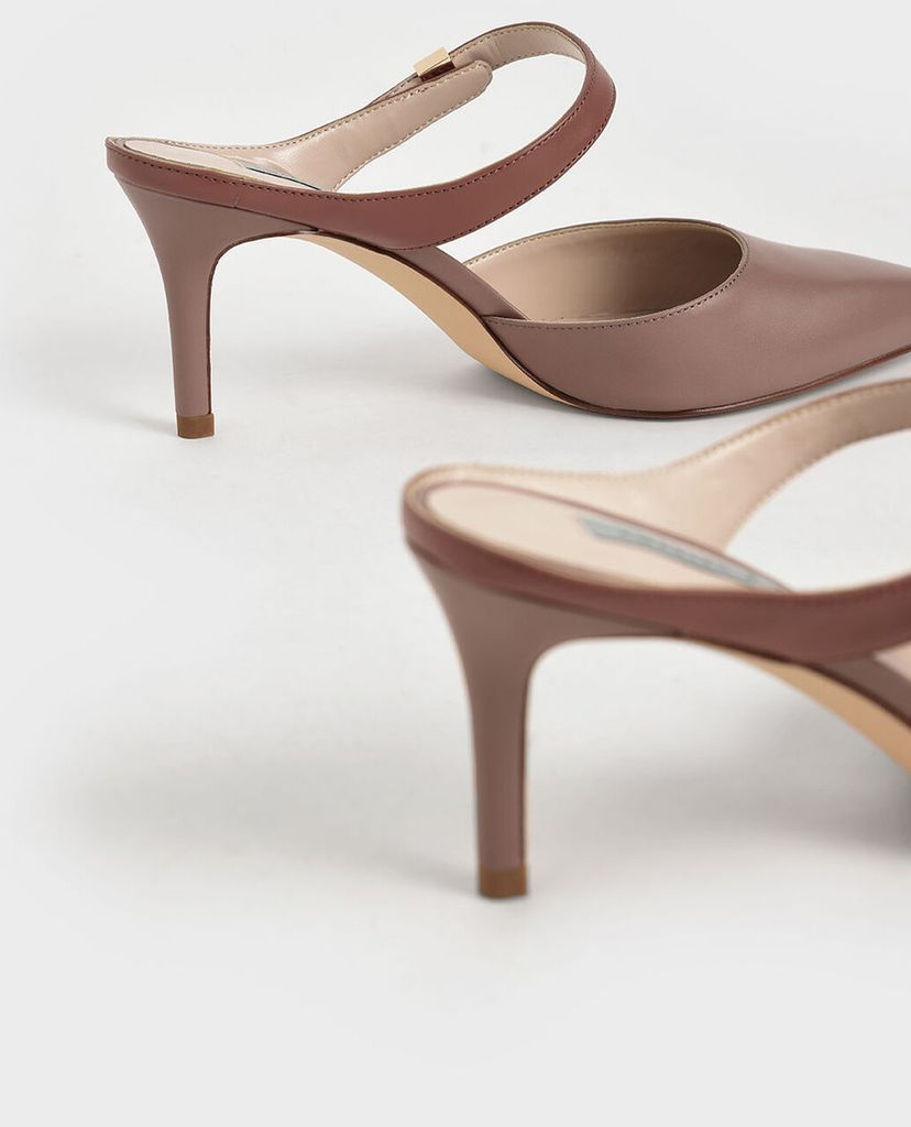 CHARLES & KEITH - Giày cao gót mũi nhọn hở gót hiện đại