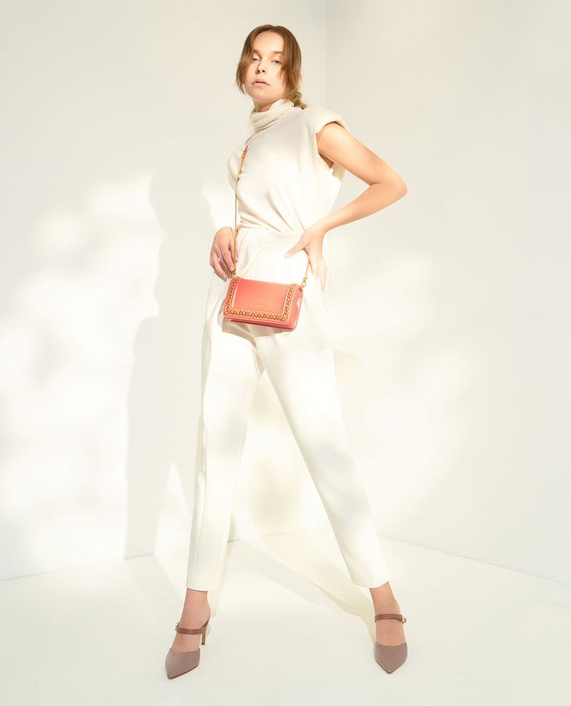 CHARLES & KEITH - Giày cao gót mũi nhọn hở gót hiện đại