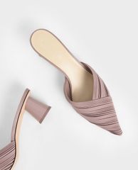CHARLES & KEITH - Giày cao gót mũi nhọn Pleated Pointed Toe