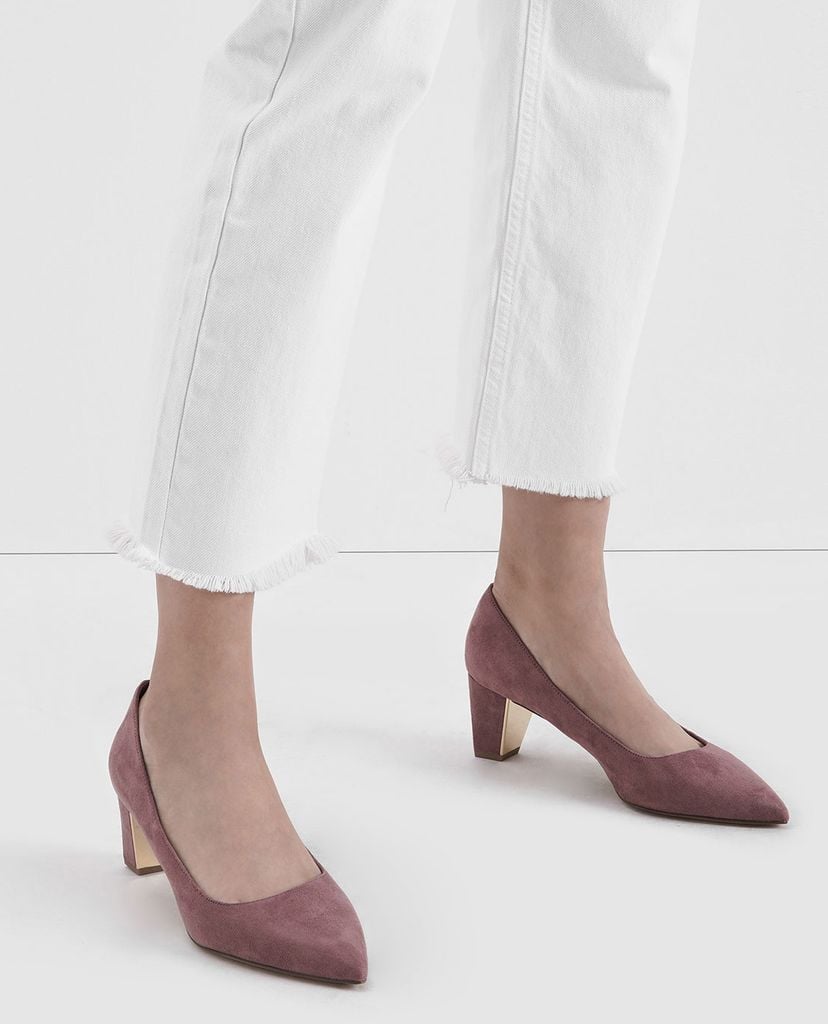 CHARLES & KEITH - Giày cao gót Textured Chunky Heel Pumps
