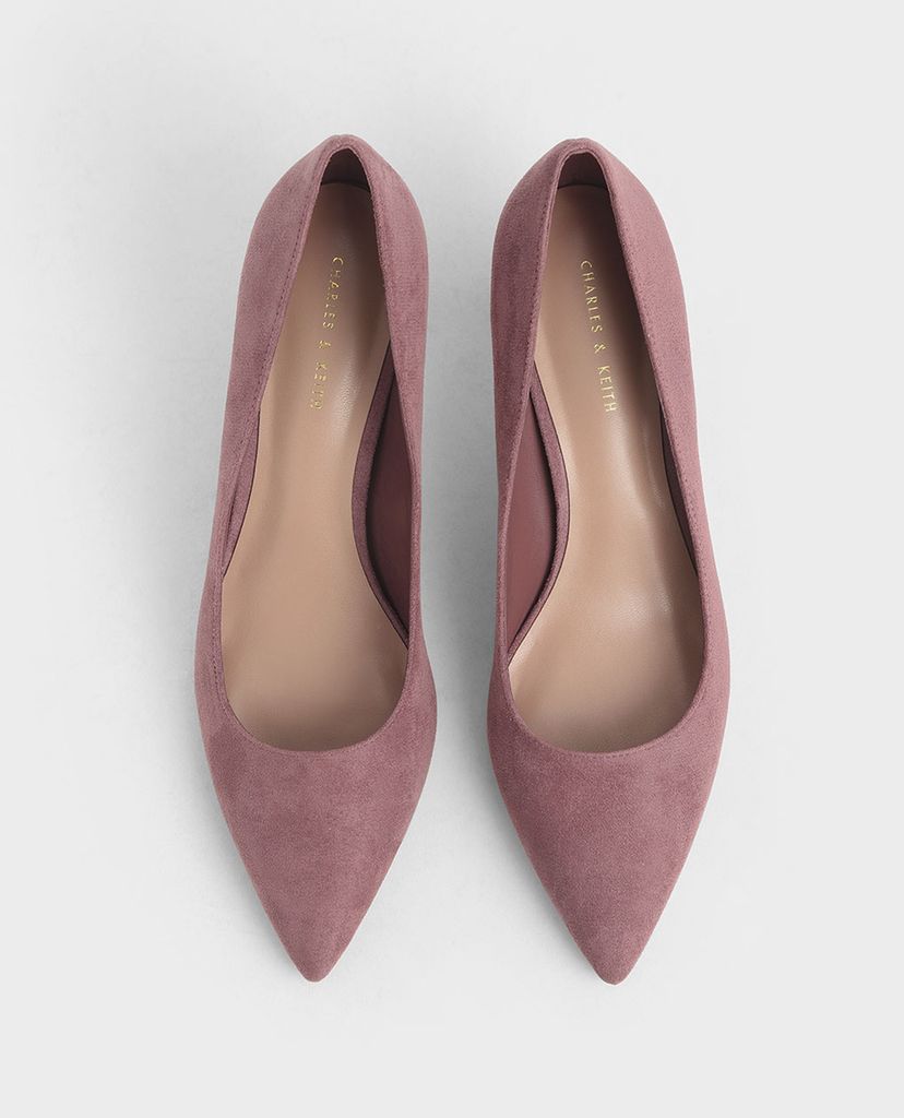 CHARLES & KEITH - Giày cao gót Textured Chunky Heel Pumps