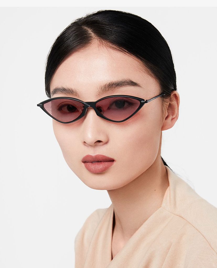 CHARLES & KEITH - Kính mát nữ gọng mắt mèo Metal Frame