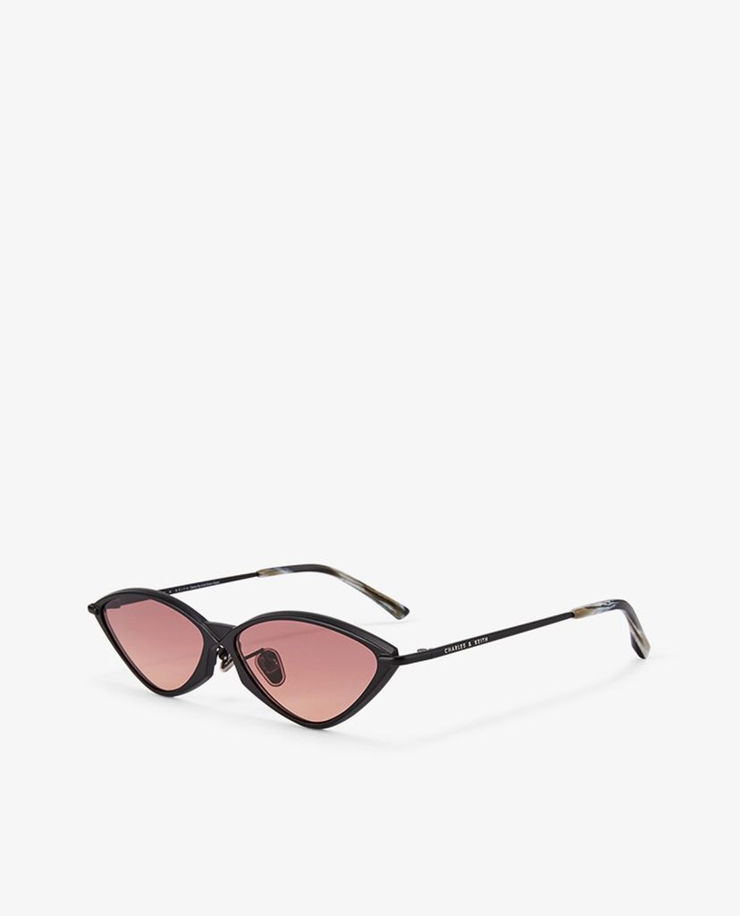 CHARLES & KEITH - Kính mát nữ gọng mắt mèo Metal Frame