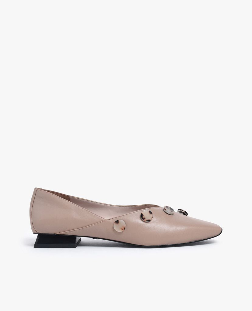 CHARLES & KEITH - Giày đế bệt Chrome Button Detail