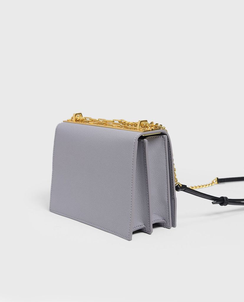 CHARLES & KEITH - Túi đeo chéo nữ chữ nhật Contrast Detail Boxy