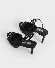 CHARLES & KEITH - Giày cao gót hở mũi Gem Embellished