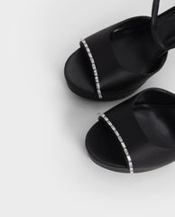 CHARLES & KEITH - Giày cao gót hở mũi Gem Embellished