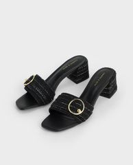 CHARLES & KEITH - Giày cao gót quai ngang đế vuông Ring Detail