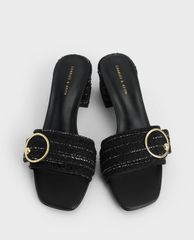 CHARLES & KEITH - Giày cao gót quai ngang đế vuông Ring Detail