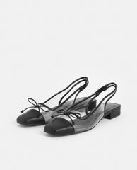 CHARLES & KEITH - Giày búp bê nữ mũi vuông Bow Slingback