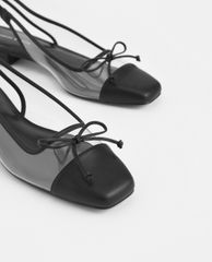 CHARLES & KEITH - Giày búp bê nữ mũi vuông Bow Slingback