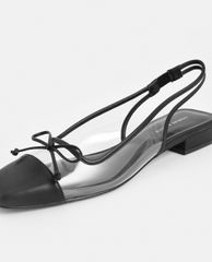 CHARLES & KEITH - Giày búp bê nữ mũi vuông Bow Slingback