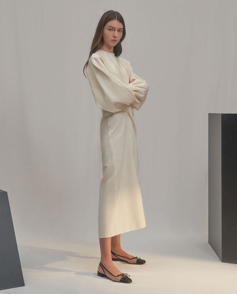 CHARLES & KEITH - Giày búp bê nữ mũi vuông Bow Slingback