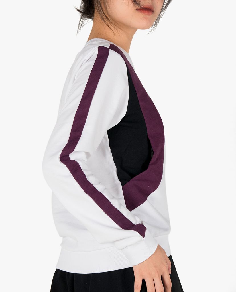 SKECHERS - Áo hoodie nữ cổ tròn tay dài phối viền thời trang