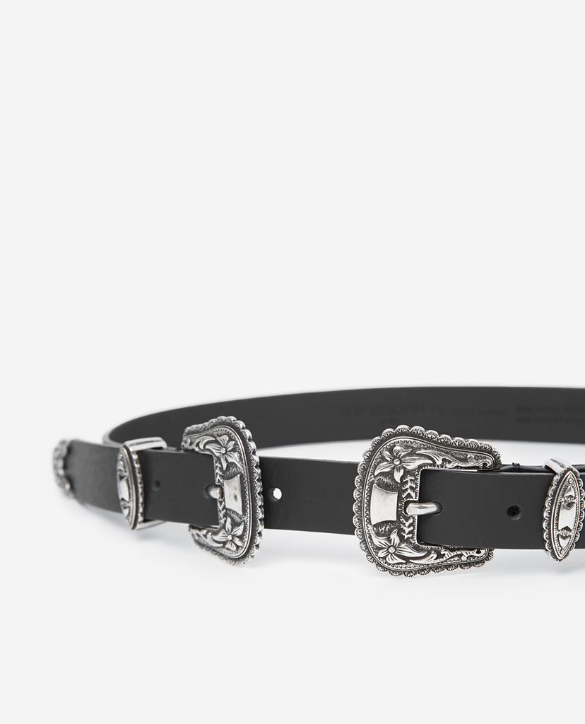 THE KOOPLES - Thắt lưng nữ bản nhỏ Double Buckle