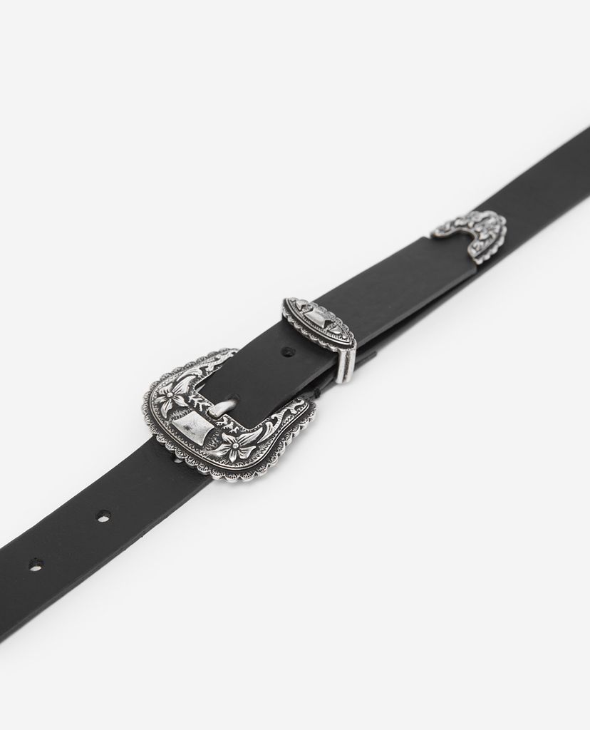 THE KOOPLES - Thắt lưng nữ bản nhỏ Double Buckle