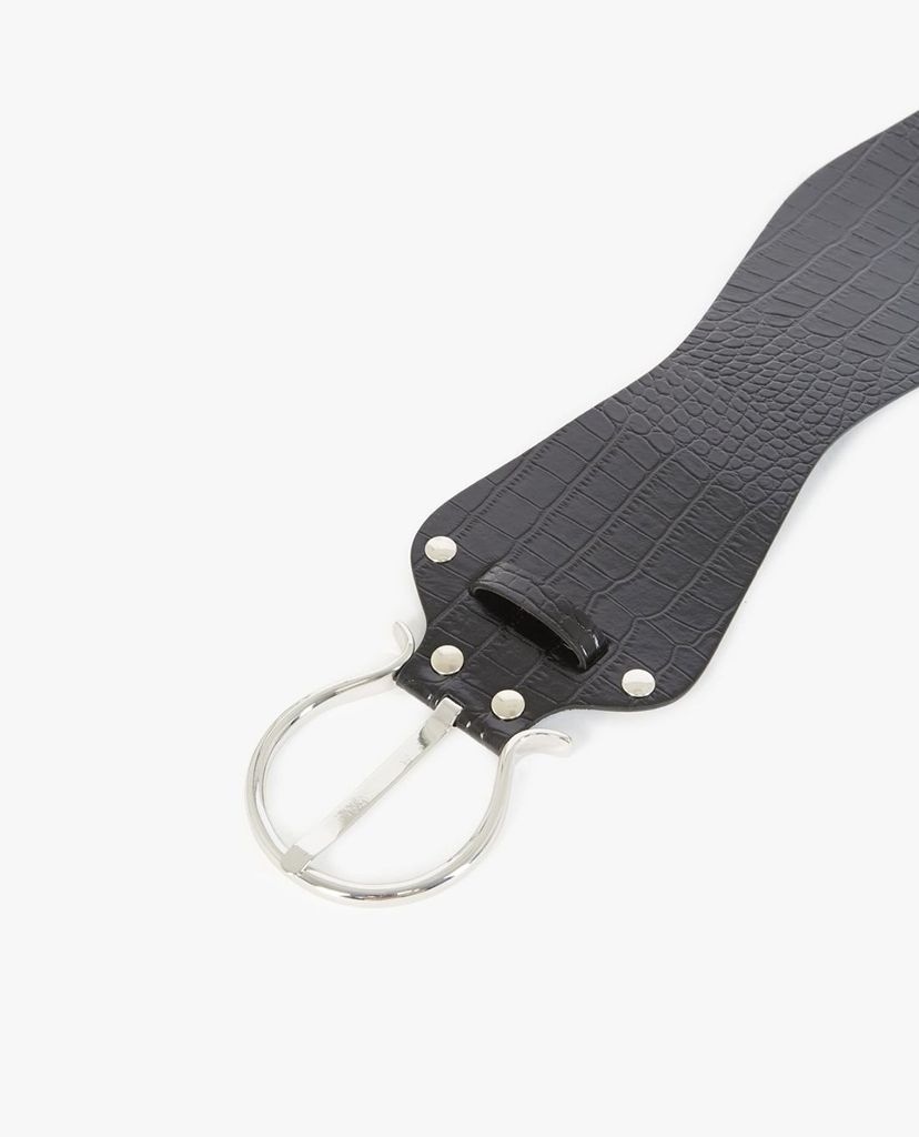 THE KOOPLES - Thắt lưng nữ bản lớn Silver Buckle