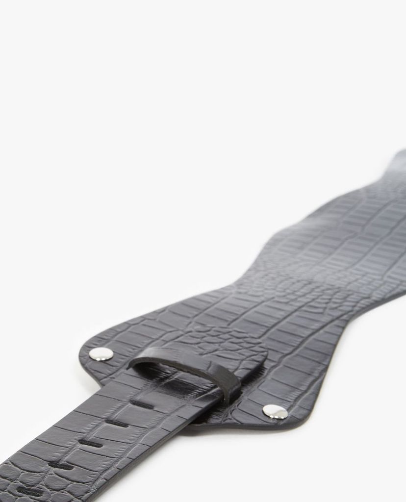 THE KOOPLES - Thắt lưng nữ bản lớn Silver Buckle