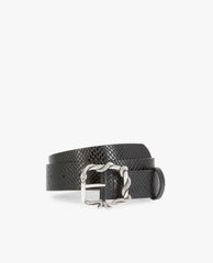 THE KOOPLES - Thắt lưng nữ bản vừa phối xích Black Leather