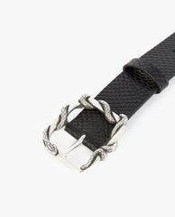 THE KOOPLES - Thắt lưng nữ bản vừa phối xích Black Leather