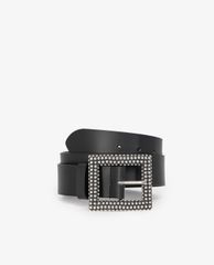 THE KOOPLES - Thắt lưng nữ bảng vừa Classic Black Leather