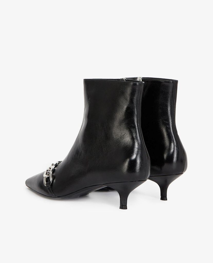 THE KOOPLES - Giày boots nữ mũi nhọn Black Ankle With Chain