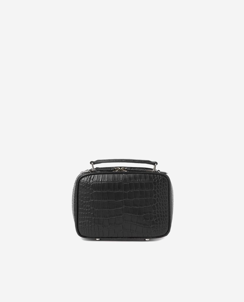 THE KOOPLES - Túi đeo vai nữ hình hộp vuông Mini Crocodile Leather