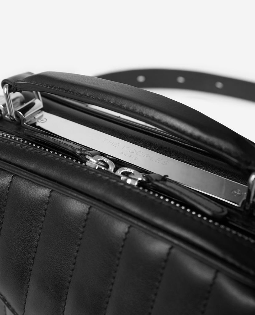 THE KOOPLES - Túi đeo vai nữ hình hộp vuông Mini Quilted Leather