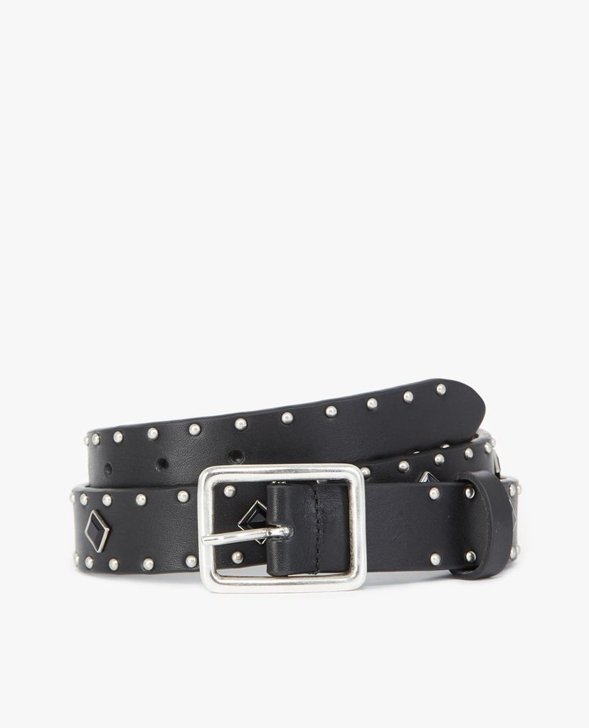 THE KOOPLES - Thắt lưng nữ bản nhỏ Studded Smooth