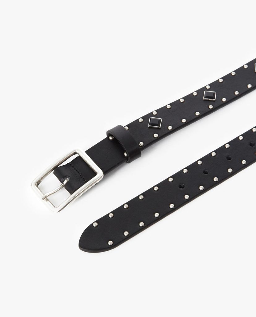 THE KOOPLES - Thắt lưng nữ bản nhỏ Studded Smooth