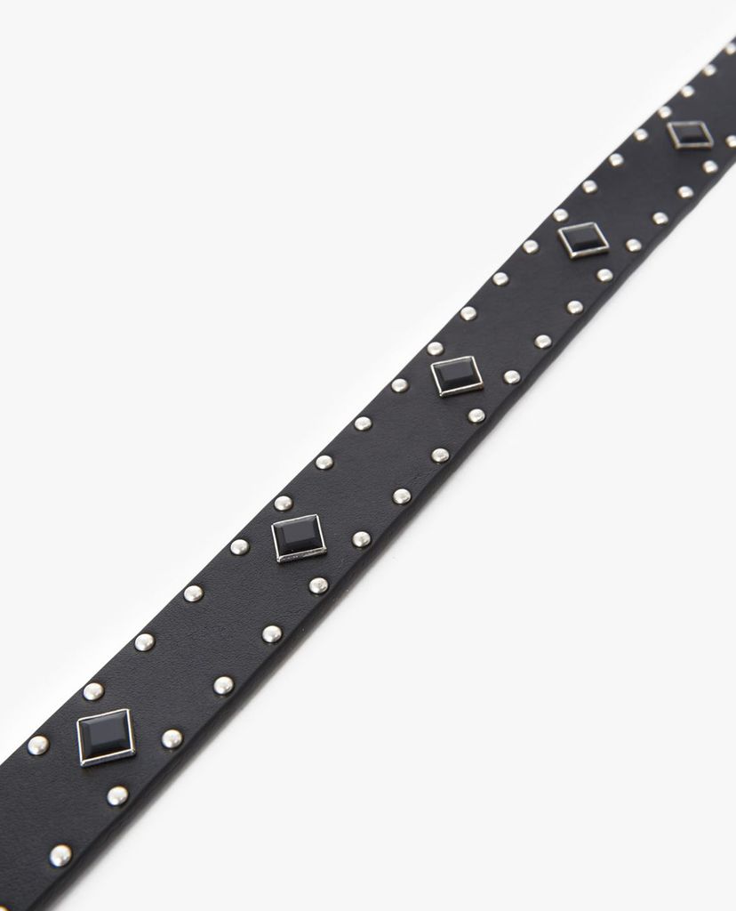 THE KOOPLES - Thắt lưng nữ bản nhỏ Studded Smooth