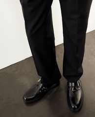 THE KOOPLES - Giày tây nam da bóng mũi tròn Leather Buckle