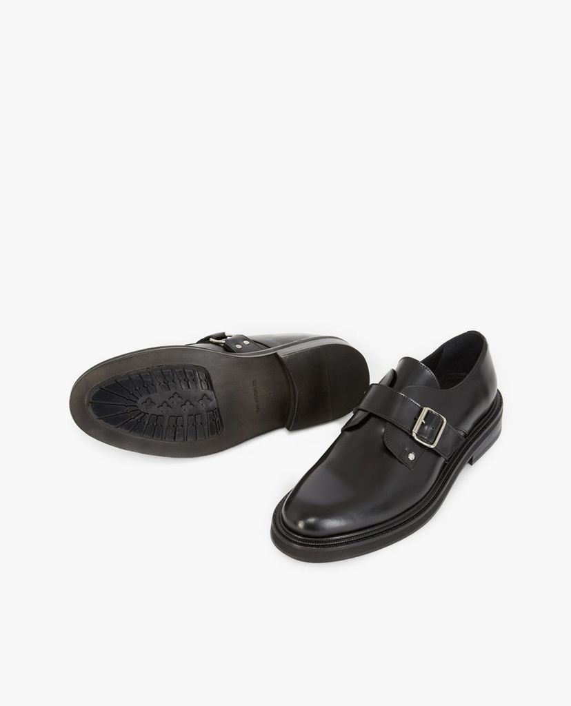 THE KOOPLES - Giày tây nam da bóng mũi tròn Leather Buckle
