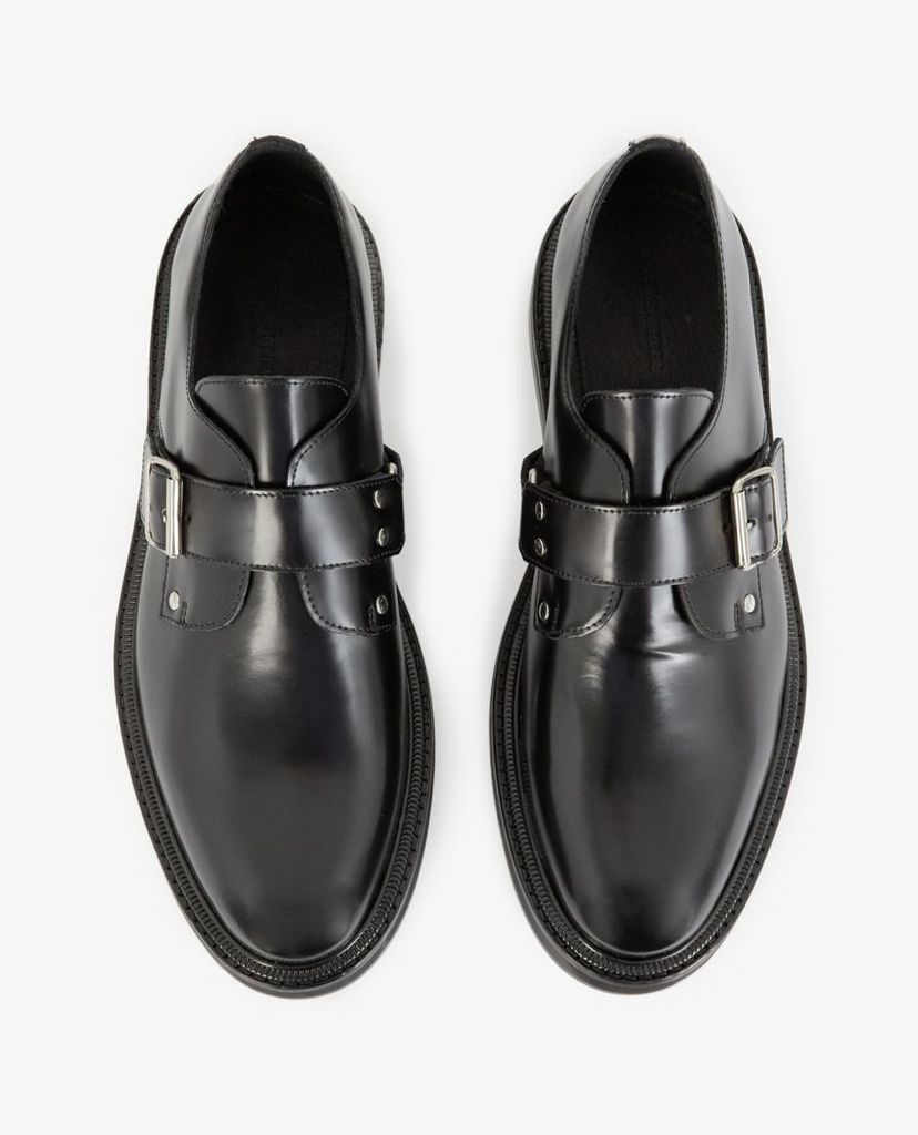 THE KOOPLES - Giày tây nam da bóng mũi tròn Leather Buckle